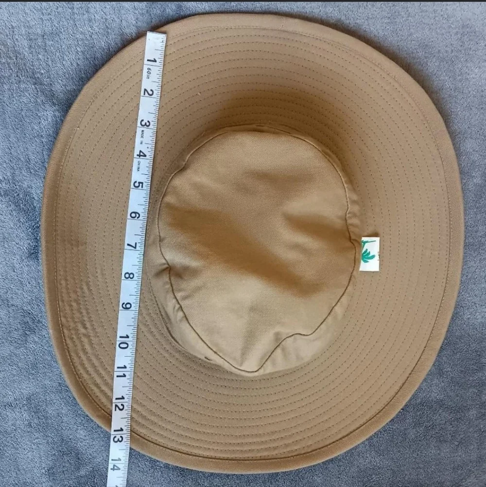 Vintage Victoria Falls Khaki Safari Sun Hat Wide Brim Embroidered Waterfall Cap - Picture 6 of 8